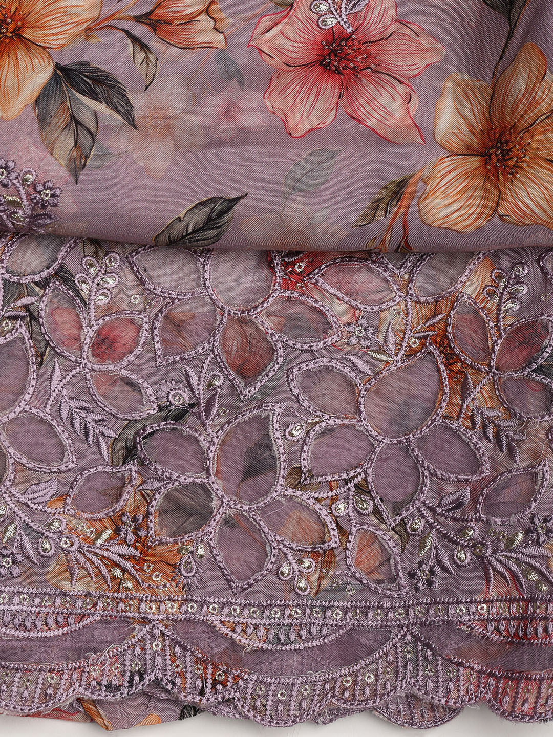 Printed Muslin Unstitched Suit With Dupatta
