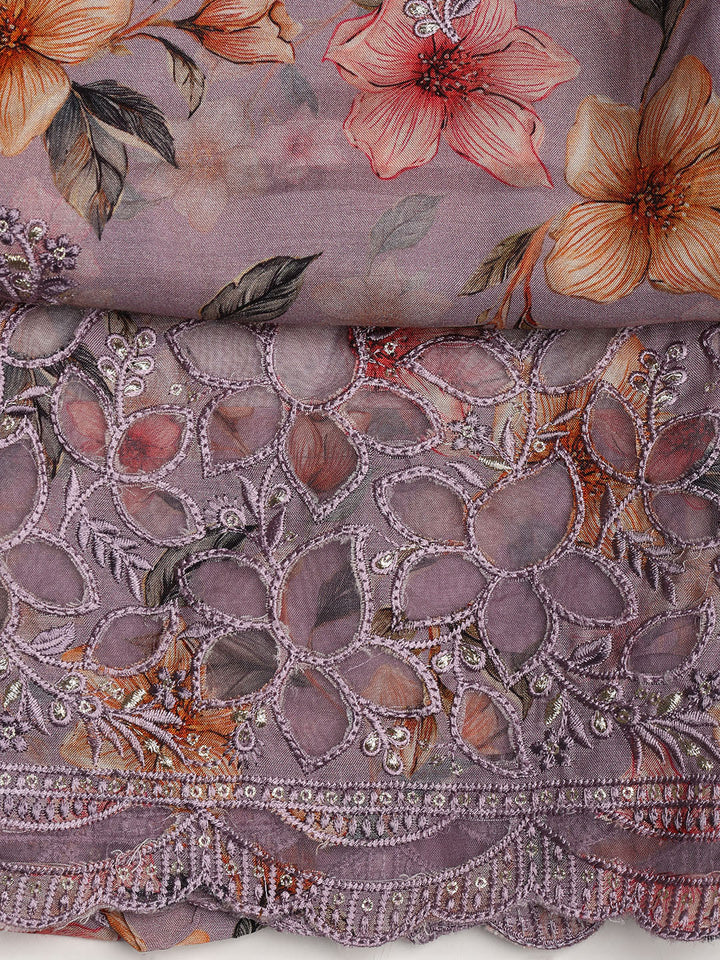 Printed Muslin Unstitched Suit With Dupatta