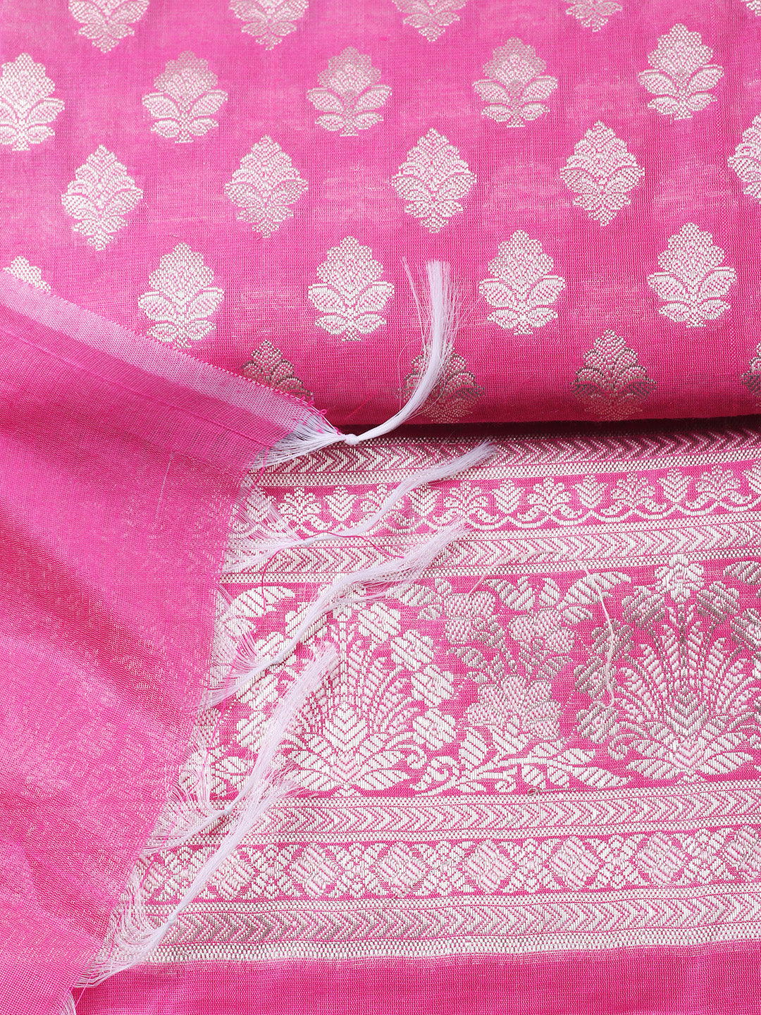 Woven Design Chanderi Unstitched Suit With Pant &amp; Dupatta