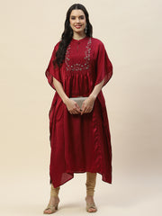 Yoke Embroidery Cotton Kaftan Kurta