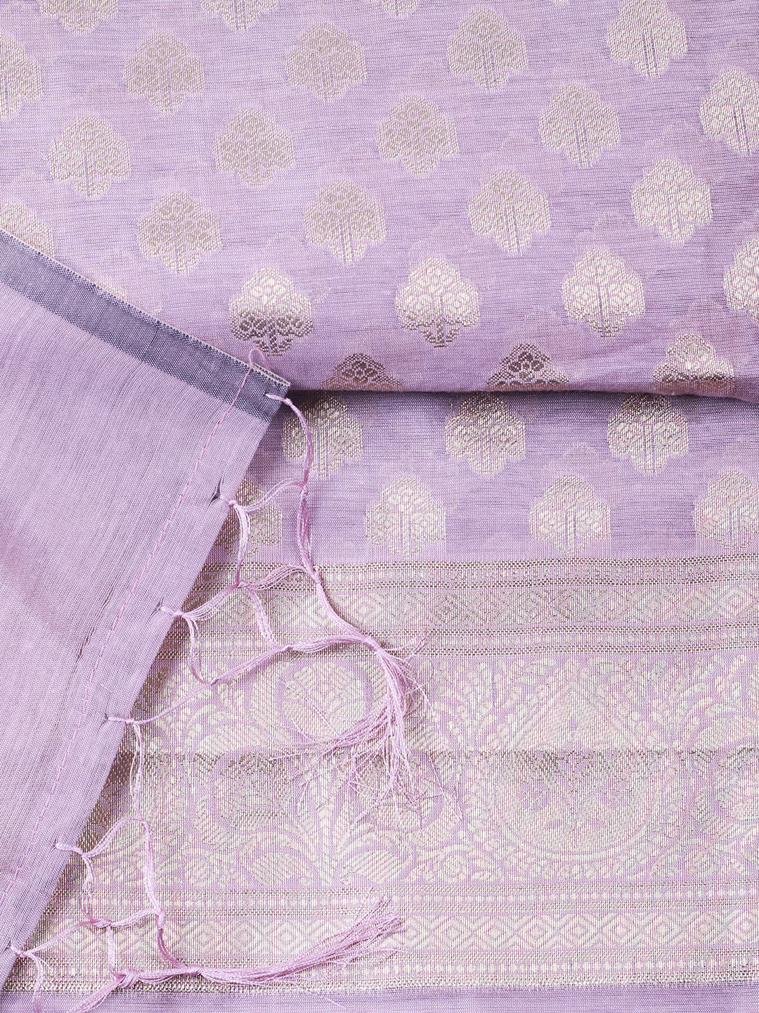 Woven Design Chanderi Unstitched Suit With Pant &amp; Dupatta