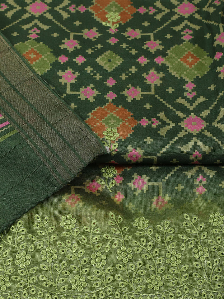 Woven Design Art Silk Unstitched Suit With Pant Dupatta