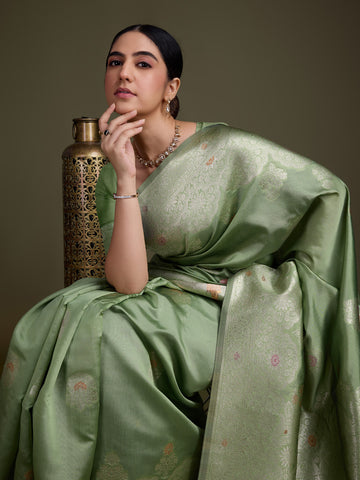 Zari Jaal Woven Art Silk Saree