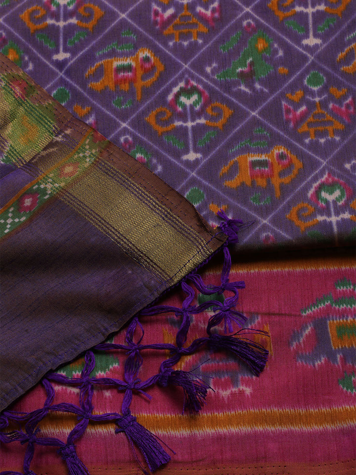 Woven Design Art Silk Unstitched Kurta With Pant &amp; Dupatta