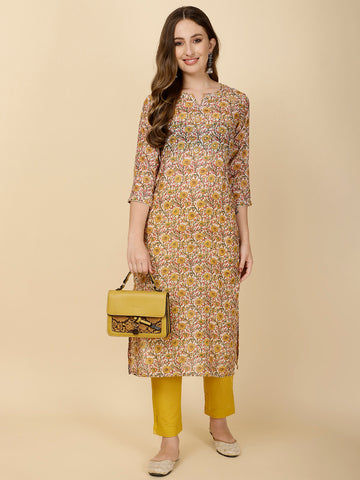 Printed Cotton Kurta Set