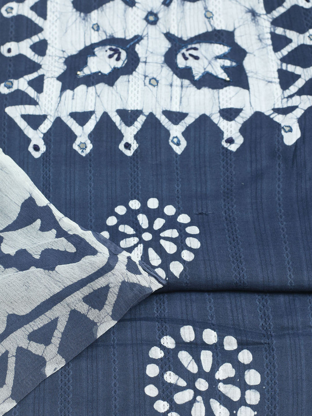 Printed Cotton Unstitched Suit With Pant &amp; Dupatta
