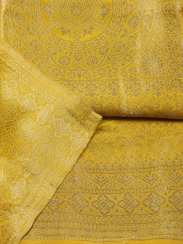 Embroidered Tissue Unstitched Suit With Pant &amp; Dupatta