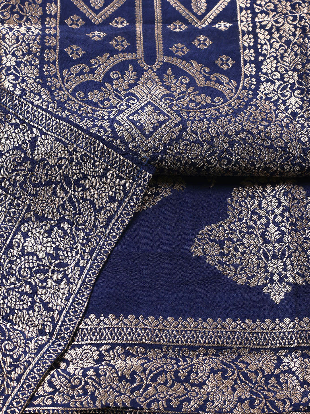 Woven Design Chanderi Unstitched Suit With Pant &amp; Dupatta