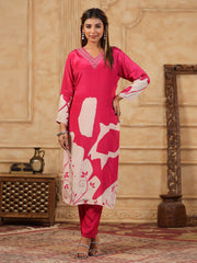 Printed Muslin Kurta With Pants & Dupatta