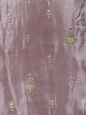Border With Booti Embroidered Organza Unstitched Suit Piece With Dupatta