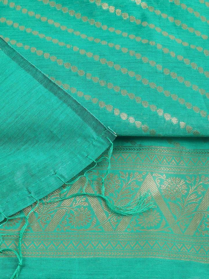 Woven Design Chanderi Unstitched Suit With Pant &amp; Dupatta