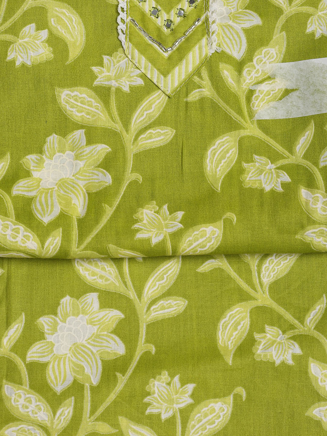 Printed Cotton Blend Unstitched Suit With Dupatta