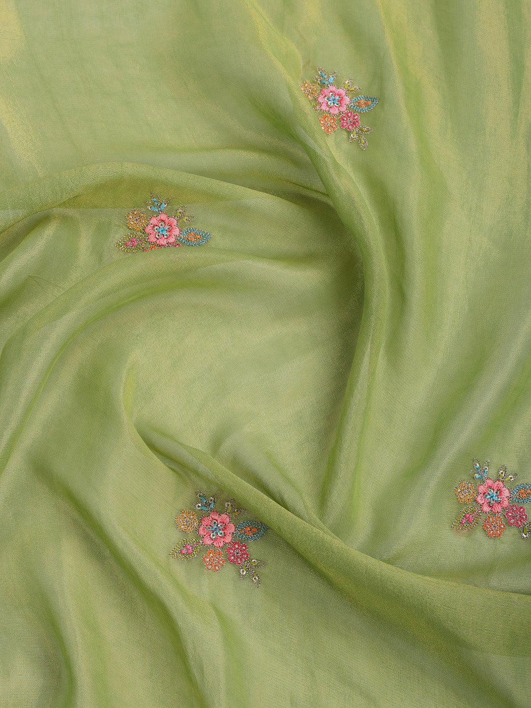 Embroidered Tissue Suit Set With Dupatta