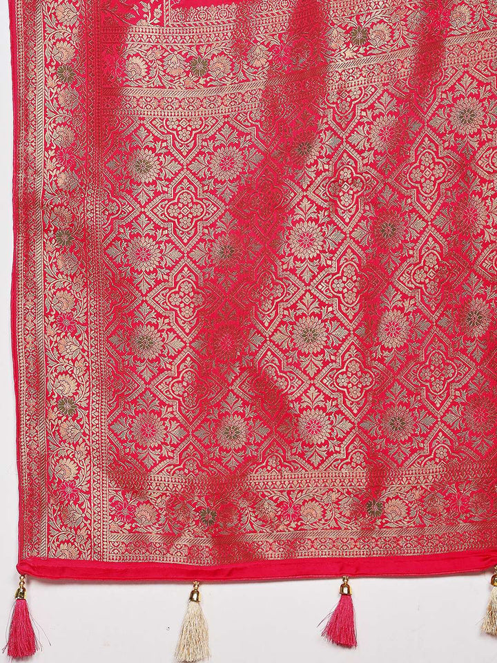 Woven Design Satin Saree