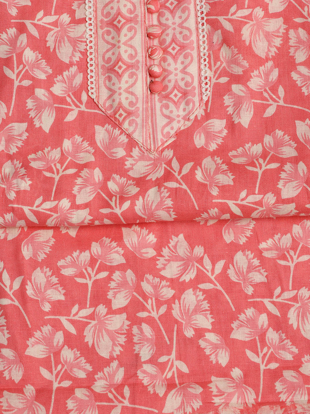 Printed Cotton Blend Unstitched Suit With Dupatta