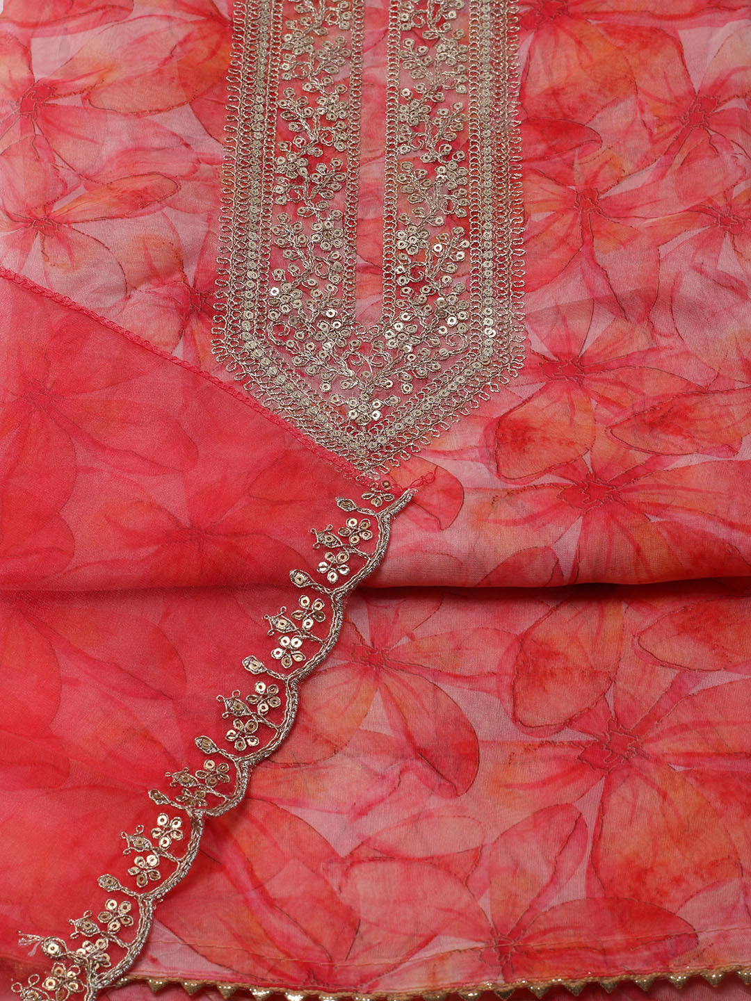 Zari Jaal Art Silk Unstitched Suit With Dupatta