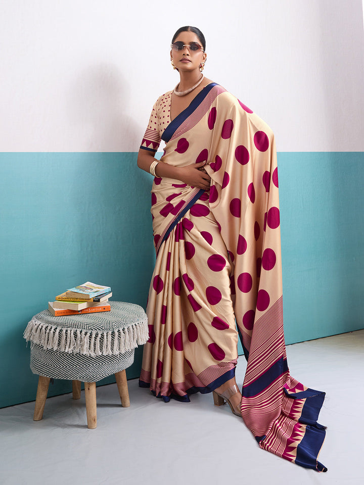 Printed Satin Saree