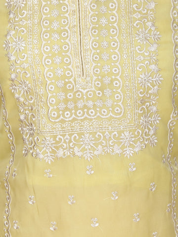 Embroidered Organza Unstitched Suit Piece With Dupatta