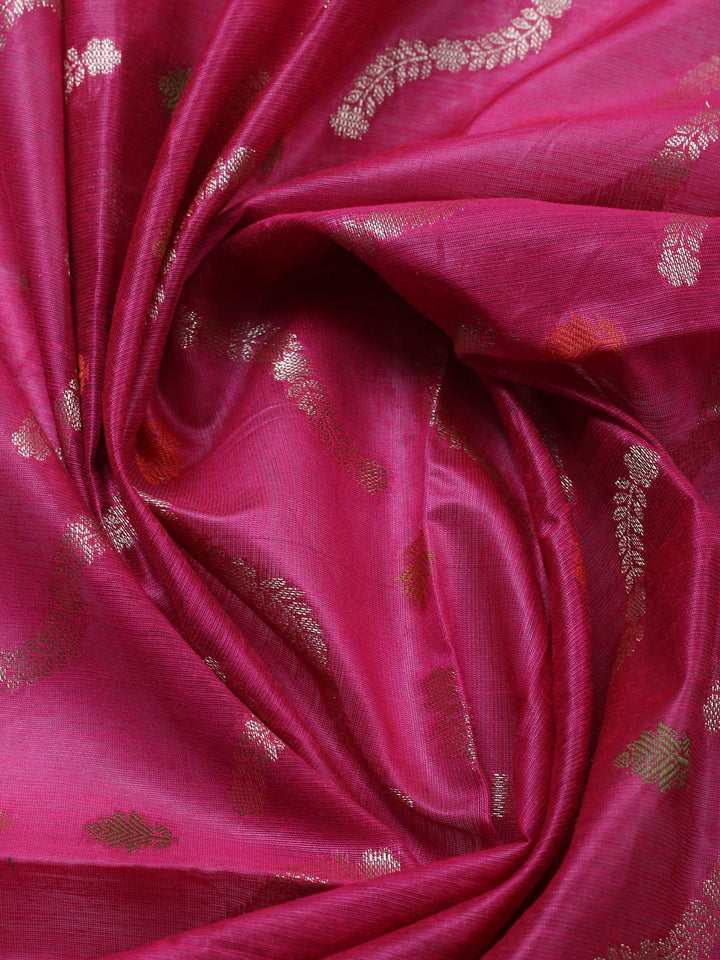 Banarasi Chanderi Unstitched Suit With Pant &amp; Dupatta