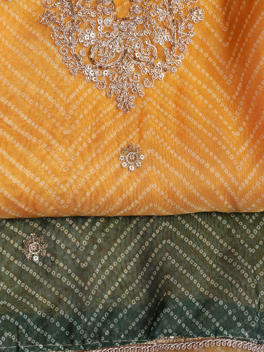 Neck Embroidered Organza Unstitched Suit With Dupatta