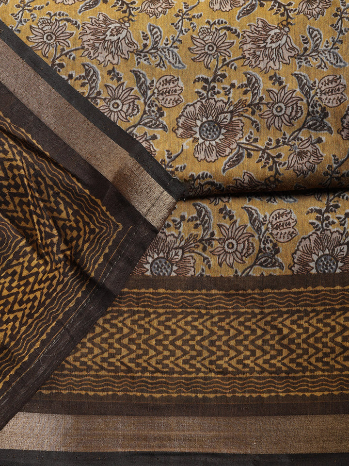 Printed, Cotton Blend Unstitched Suit With Pant &amp; Dupatta