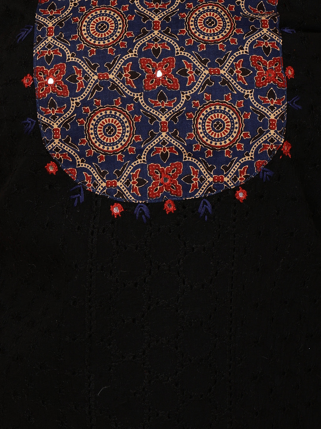 Neck Patti Cotton Blend Unstitched Suit With Dupatt