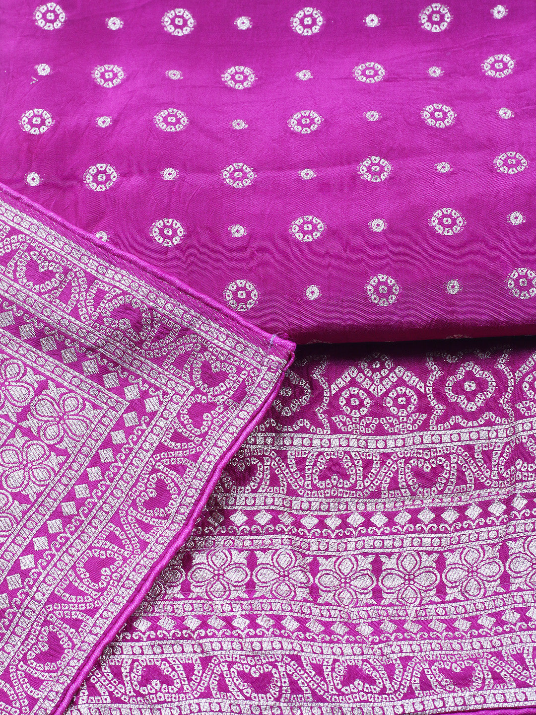 Embroidered Art Silk Unstitched Suit Piece With Dupatta
