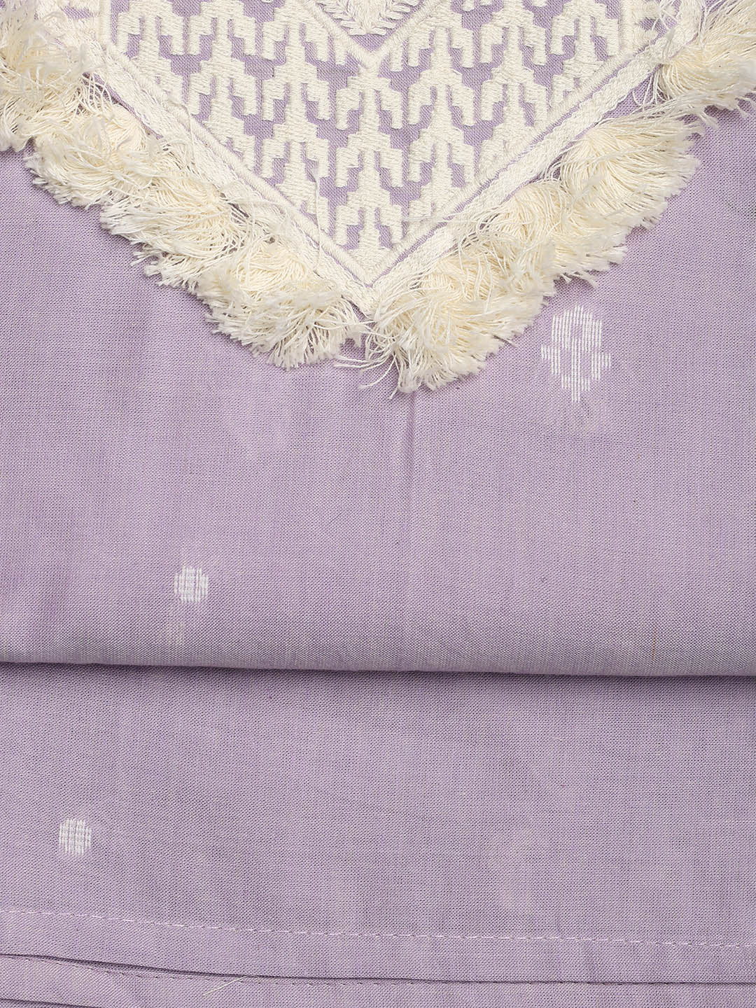 Neck Embroidered Cotton Blend Unstitched Suit With Dupatta