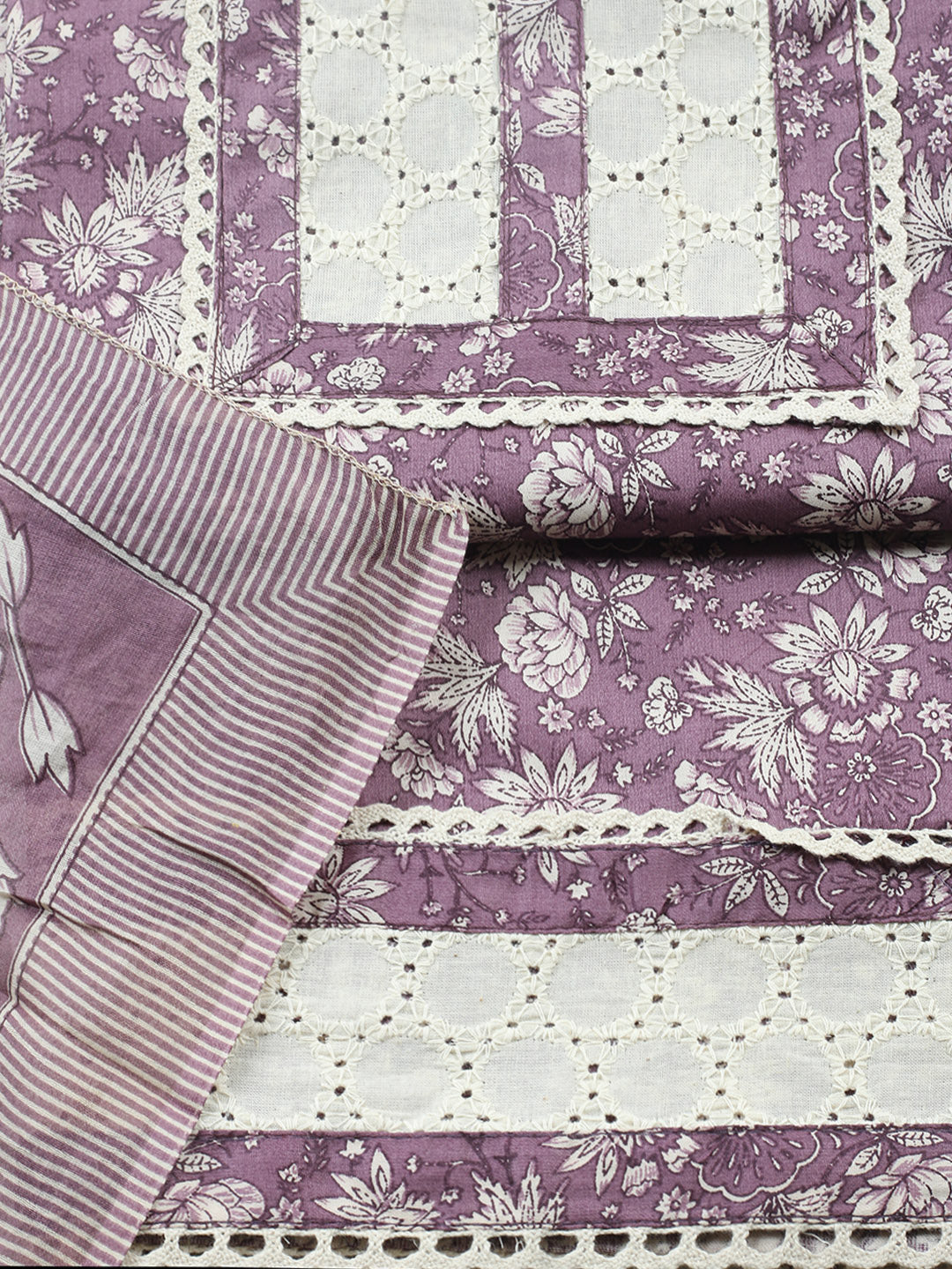 Printed Cotton Blend Unstitched Suit With Pant &amp; Dupatta