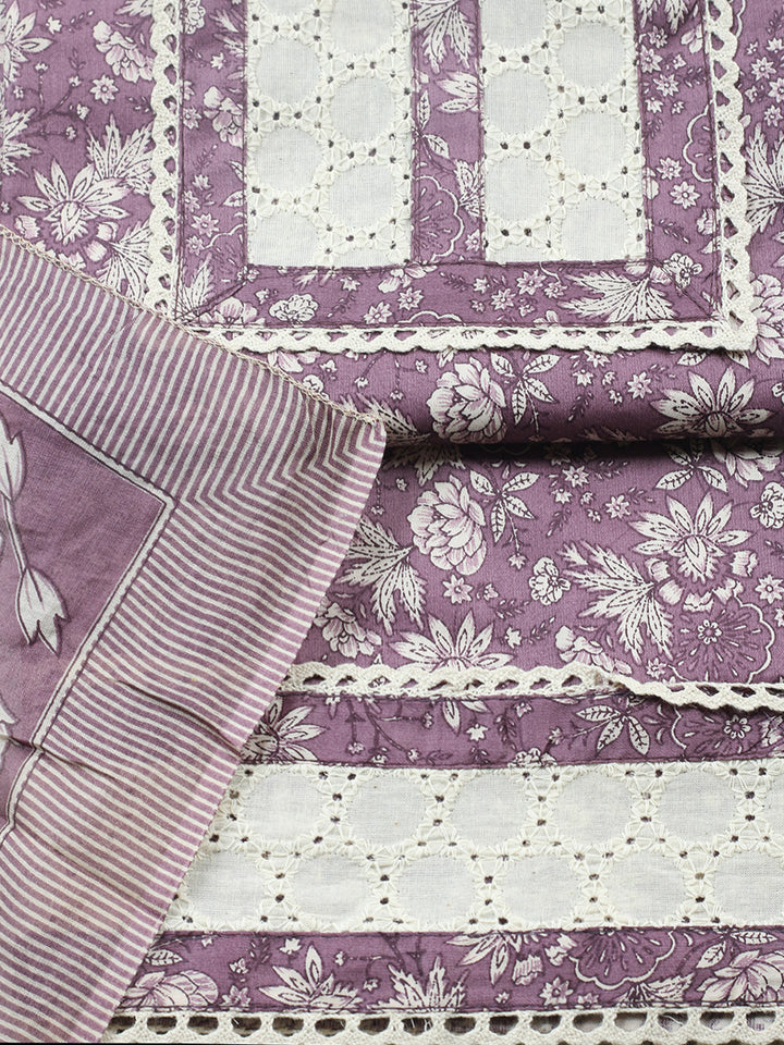Printed Cotton Blend Unstitched Suit With Pant &amp; Dupatta
