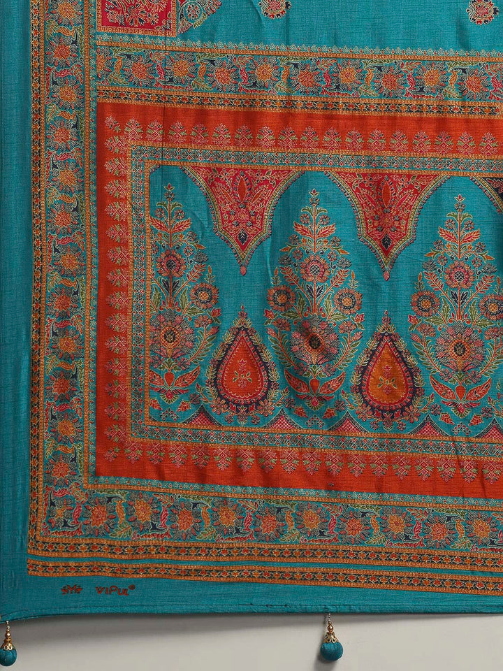 Digital Printed Art Silk Saree