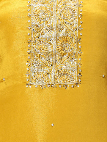 Woven Chanderi Unstitched Suit Piece With Dupatta