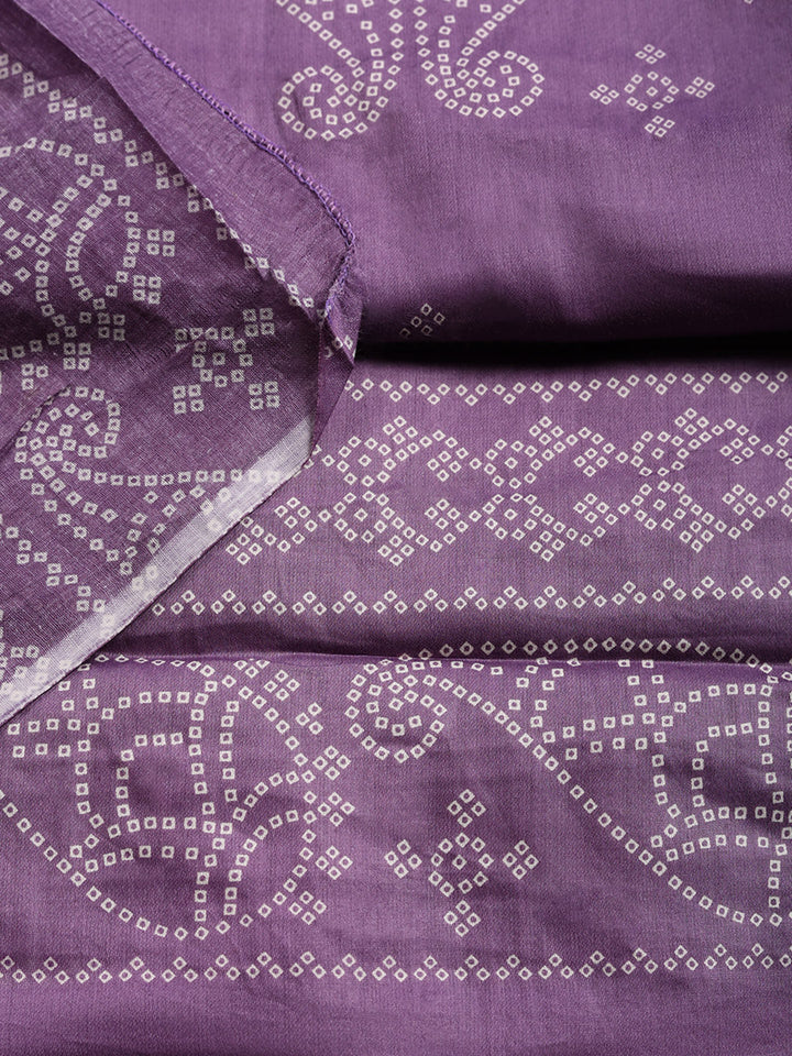 Printed Cotton Blend Unstitched Suit With Pant &amp; Dupatta