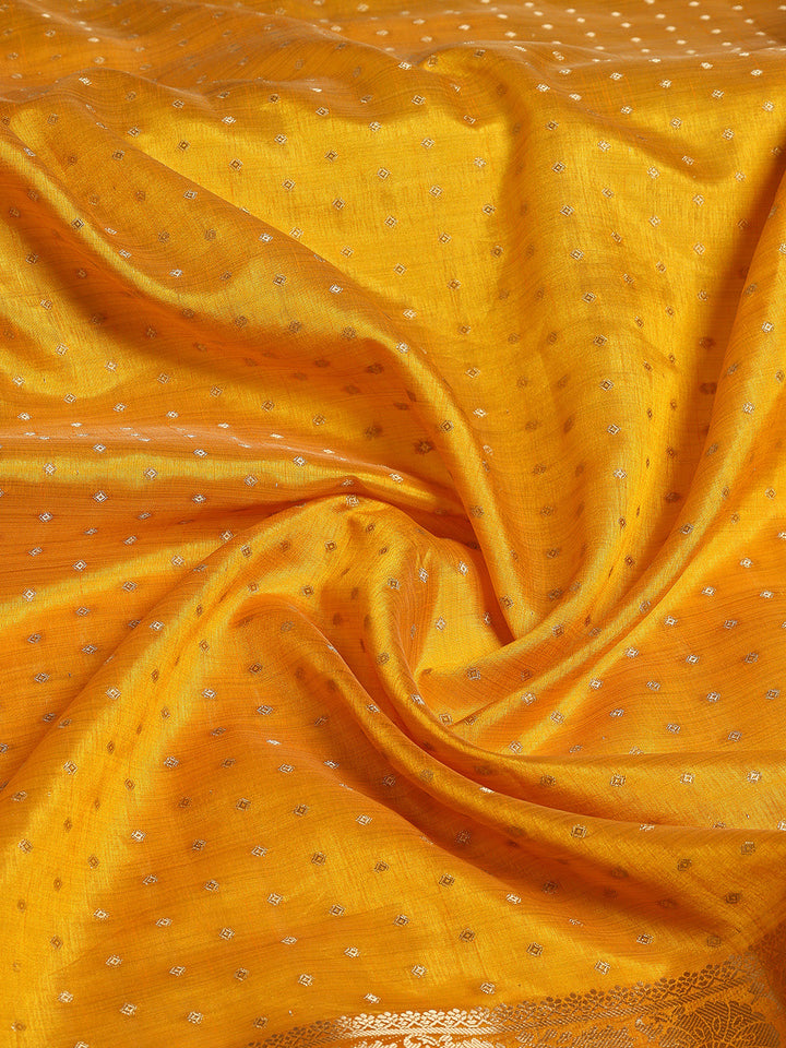 Zari Border Booti Art Silk Woven Saree