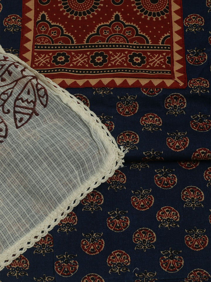 Printed Cotton Unstitched Suits Printed Suit With Pant &amp; Dupatta