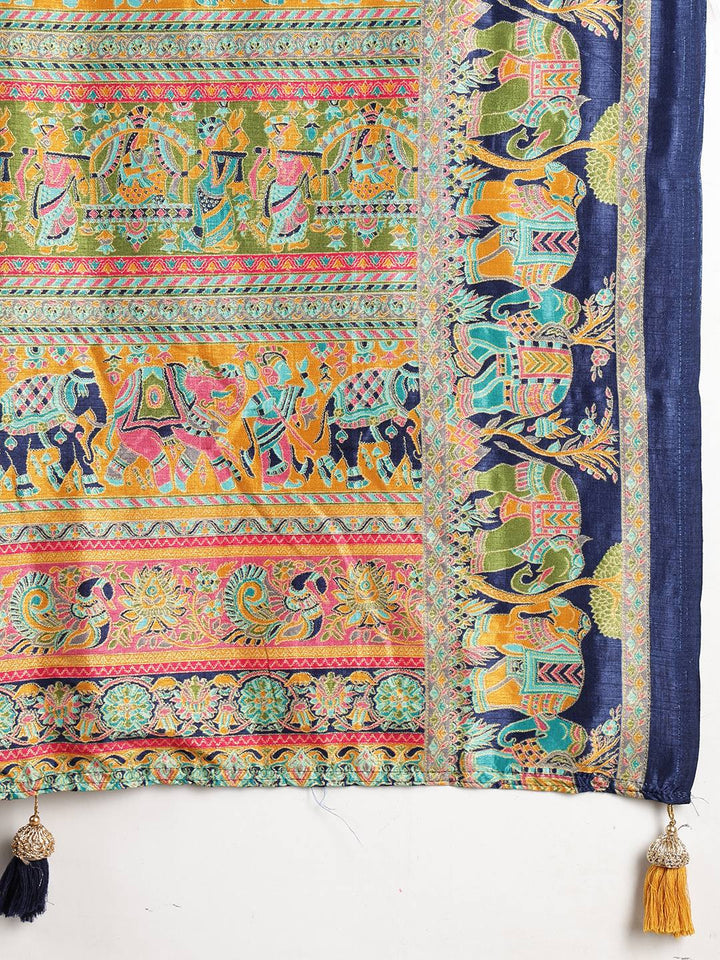 Digital Printed Art Silk Saree