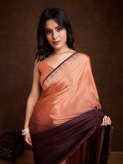 Stone Work Border Chinon Saree