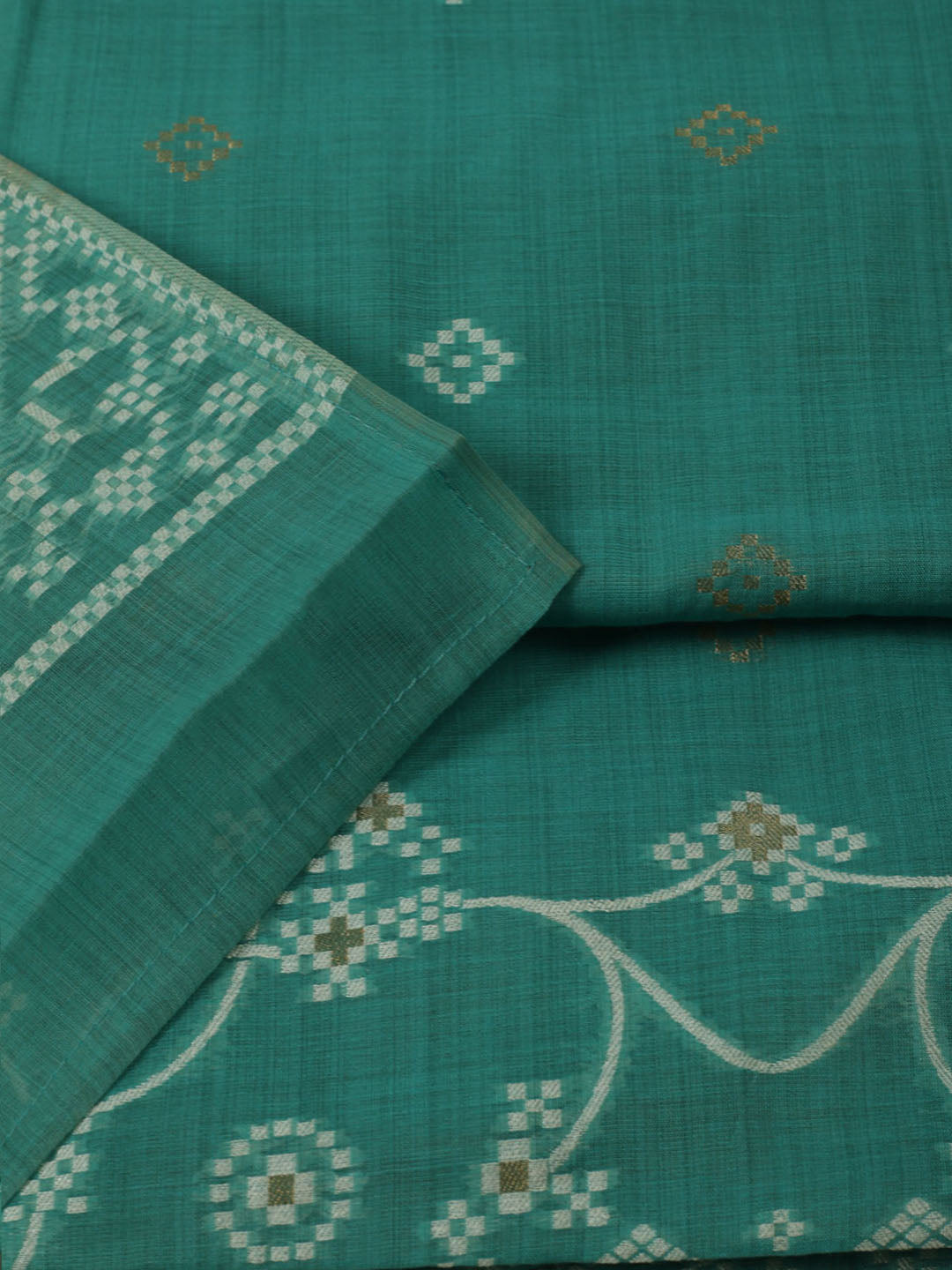 Embroidered Chanderi Unstitched Kurta With Pant &amp; Dupatta