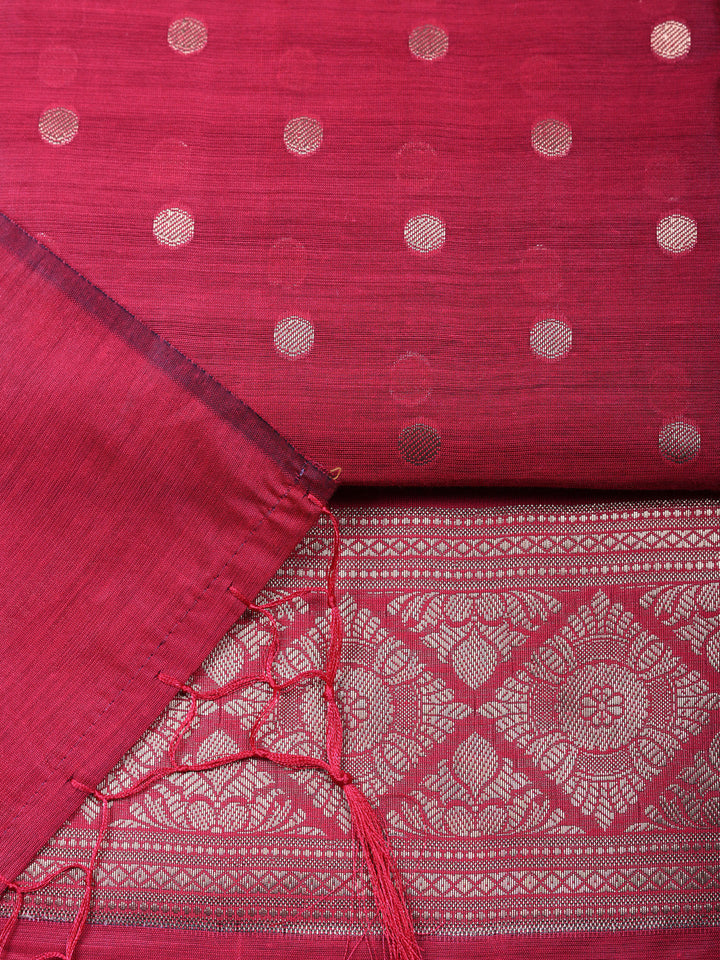 Woven Design Chanderi Unstitched Suit With Pant &amp; Dupatta