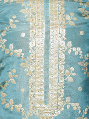 Embroidery Tissue Unstitched Suit Piece With Dupatta