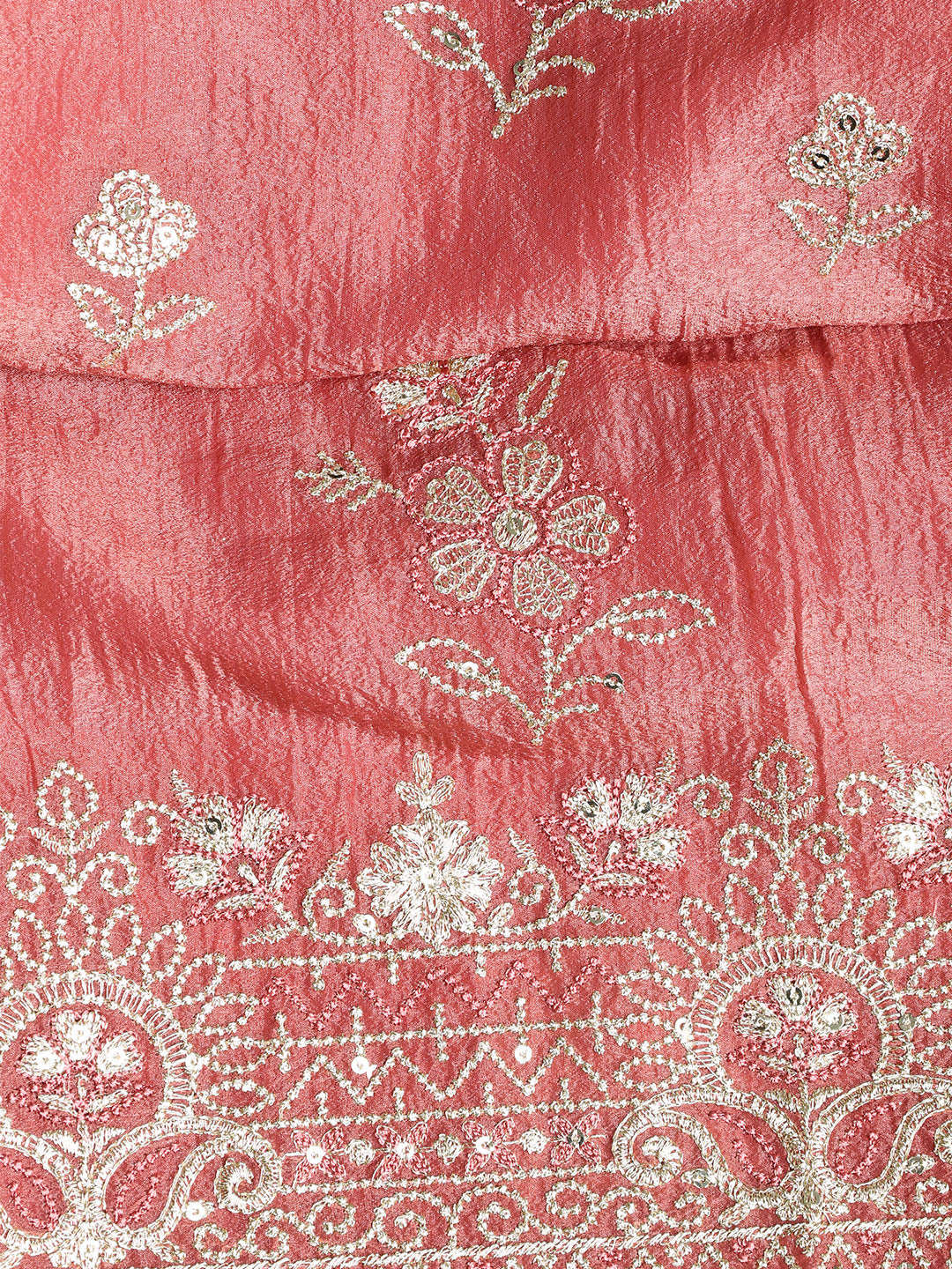 Embroidered Tissue Unstitched Suit With Dupatta