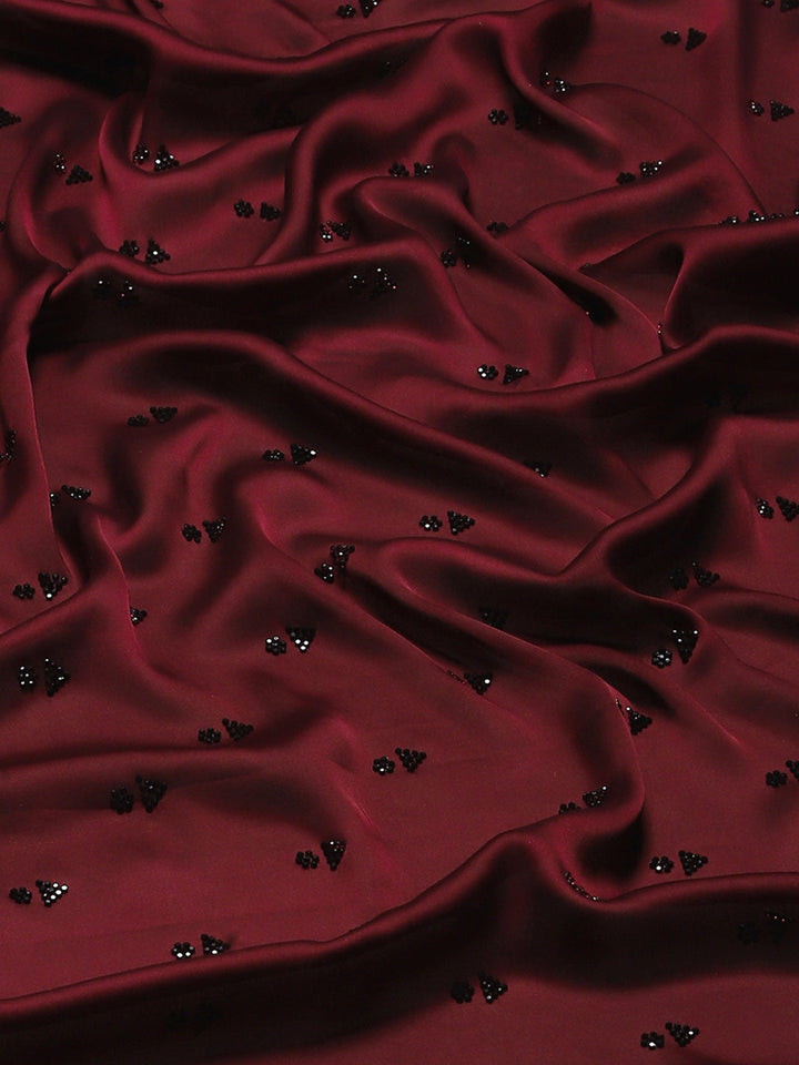 Stone Work Embellished Satin Saree