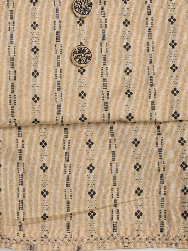 Woven Embroidered Cotton Blend Unstitched Suit With Dupatta