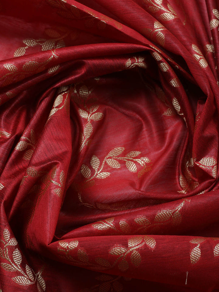 Banarasi Chanderi Unstitched Suit With Pant &amp; Dupatta