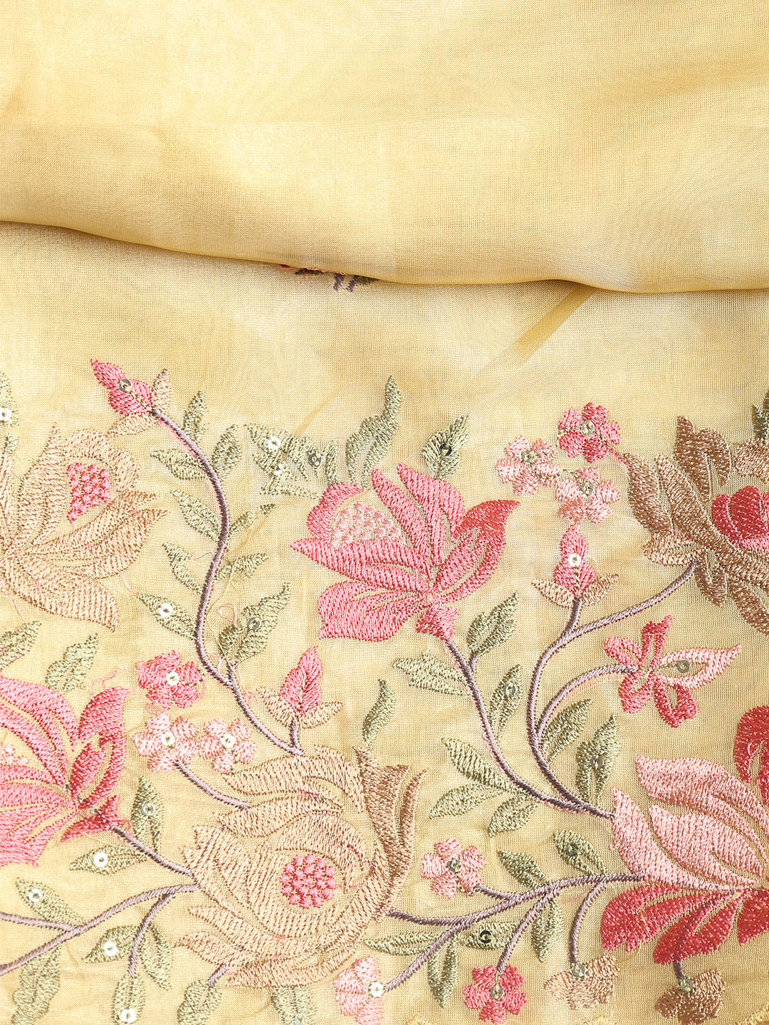 Embroidered Organza Unstitched Suit With Dupatta