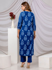 Printed Cotton Kurta With Pants