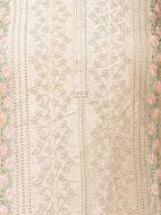 Panel Embroidery Chanderi Unstitched Suit Piece With Dupatta