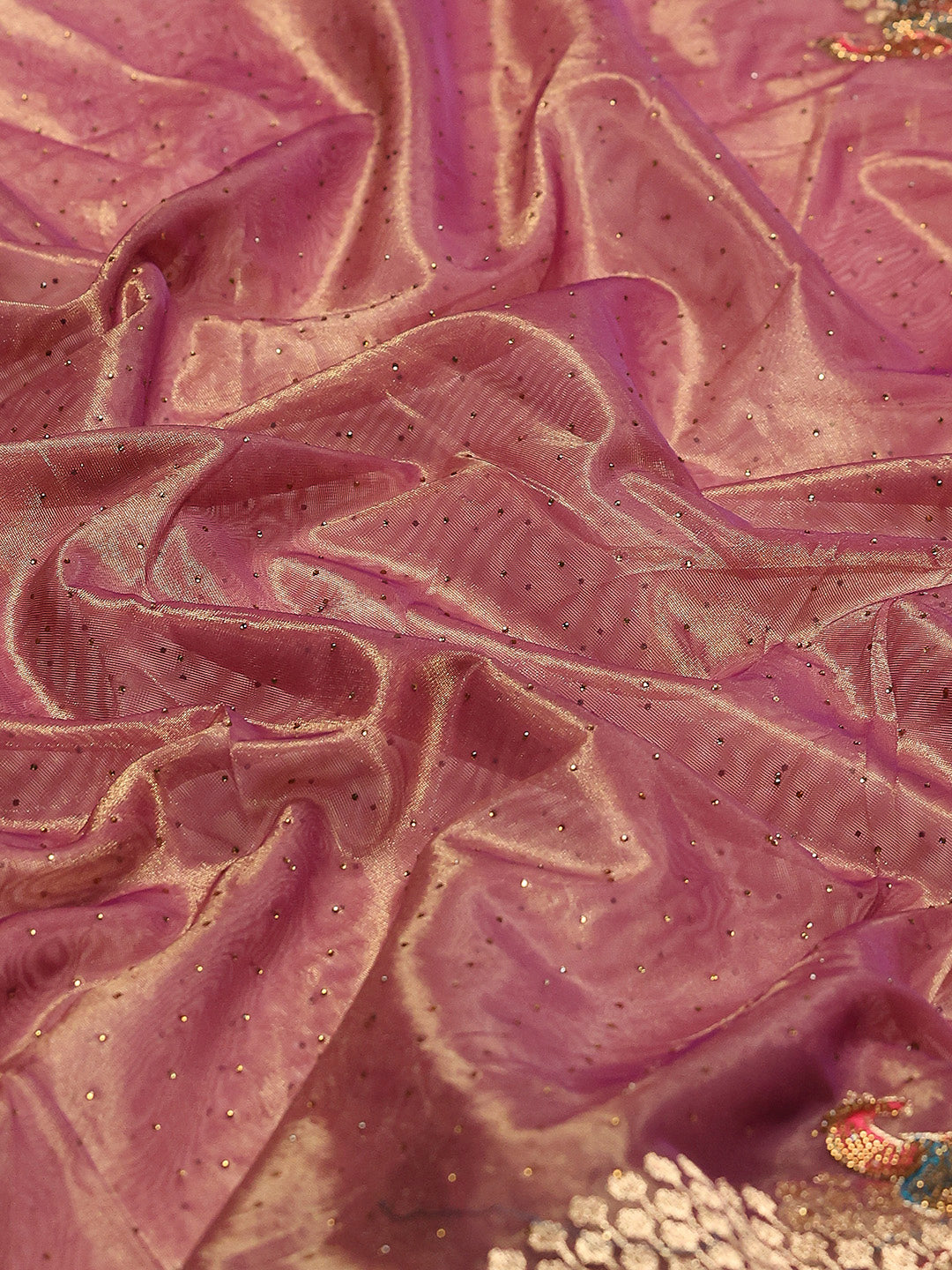 Stone Embroidery Tissue Saree