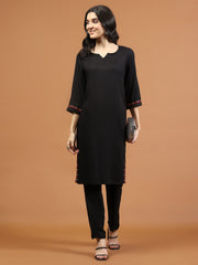 Printed Cotton Blend Kurta With Pants