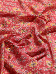 Patola Zari Border Printed Cotton Blend Woven Saree